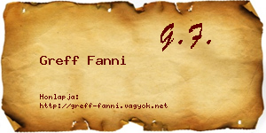 Greff Fanni névjegykártya